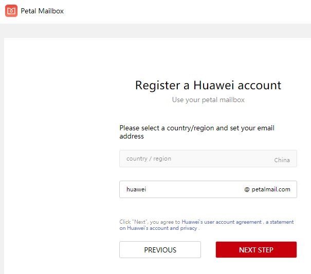 Huawei correo electrónico